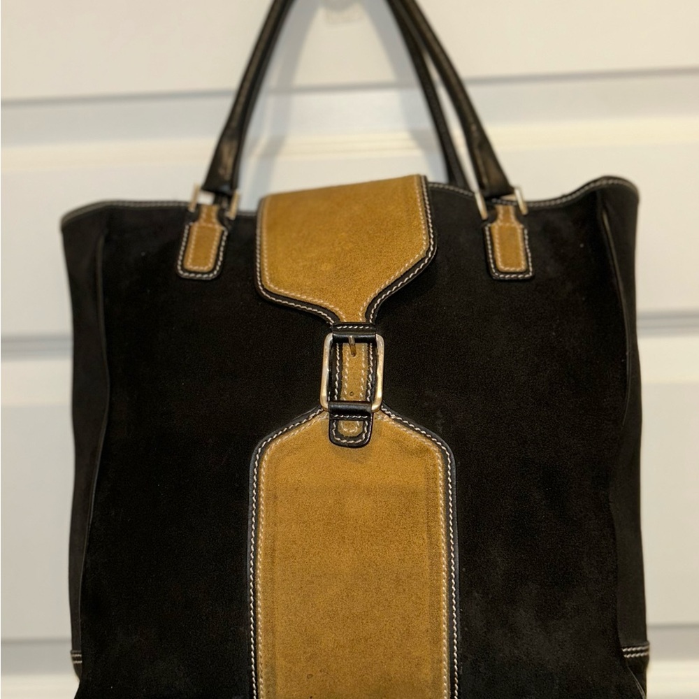 Lambertson & Truex  Brown Suede and Leather Shoulder  Handbag- Vintage Y2K, Rare